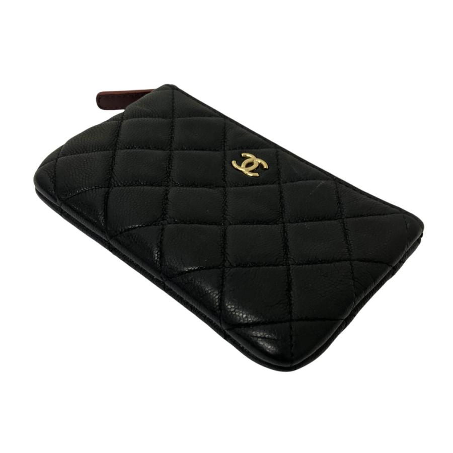 CHANEL（シャネル） キャビアスキン ジップポーチ ブラック サイズ