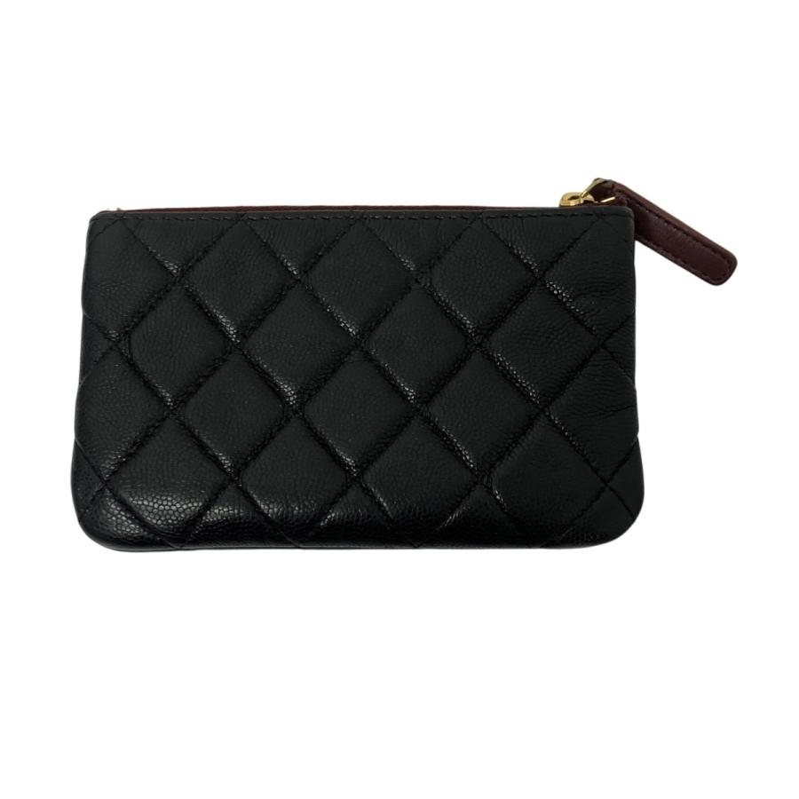 CHANEL（シャネル） キャビアスキン ジップポーチ ブラック サイズ