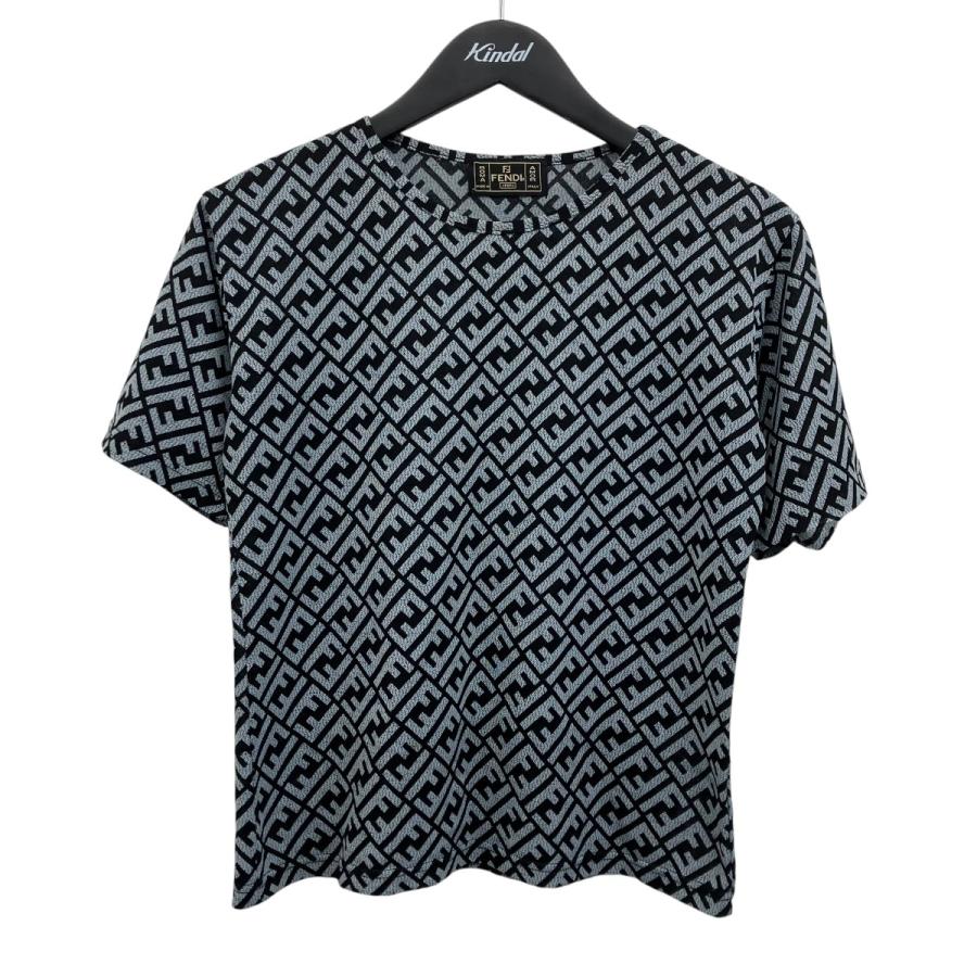【美品】FENDI フェンディ ズッカ柄 FF柄 Tシャツ グレー 44 M FENDI（フェンディ） ズッカ柄Tシャツ ブラック×グレー サイズ