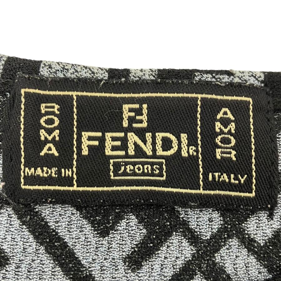 【美品】FENDI フェンディ ズッカ柄 FF柄 Tシャツ グレー 44 M FENDI（フェンディ） ズッカ柄Tシャツ ブラック×グレー サイズ