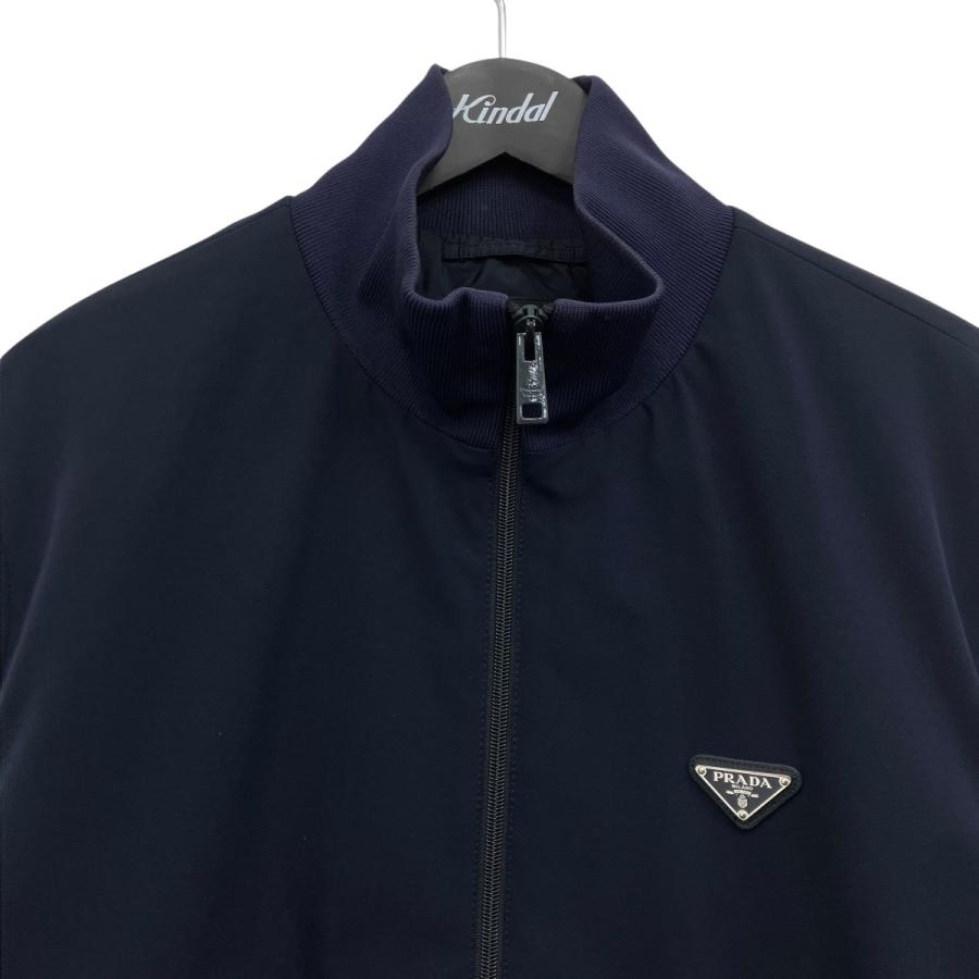 PRADA（プラダ） ロゴプレートパテッドジップジャケット ネイビー