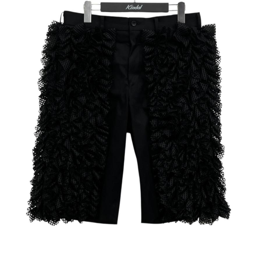 は*こ様 COMME des GARCONS フリルショートパンツ ブラック S COMME des GARCONS HOMME PLUS 【値下げ】COMME フリルデザイン