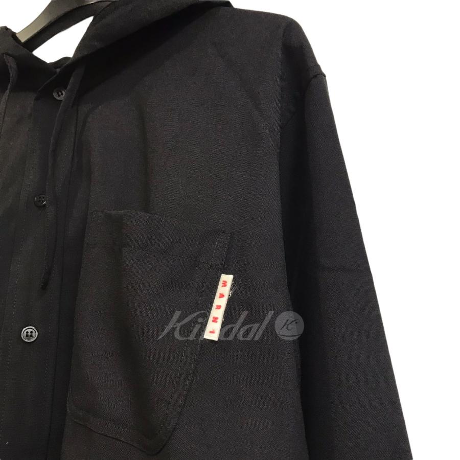 MARNI 【値下げ】MARNI 21AW トロピカルウールフードシャツ ブラック 