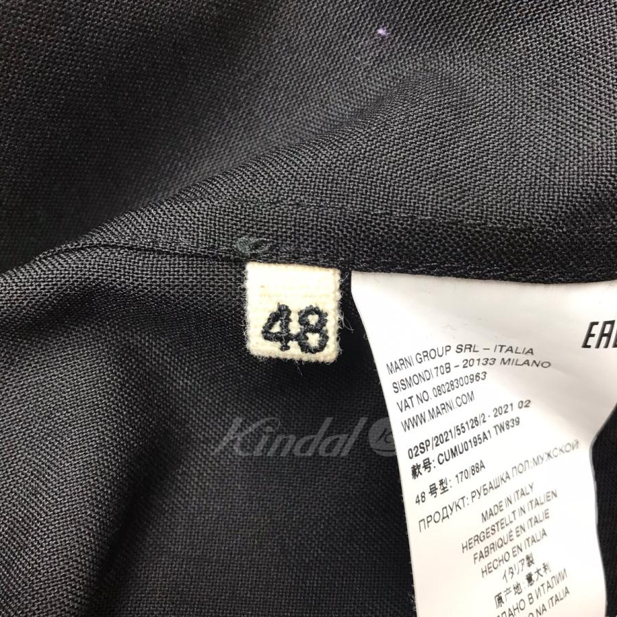 MARNI 【値下げ】MARNI 21AW トロピカルウールフードシャツ ブラック 