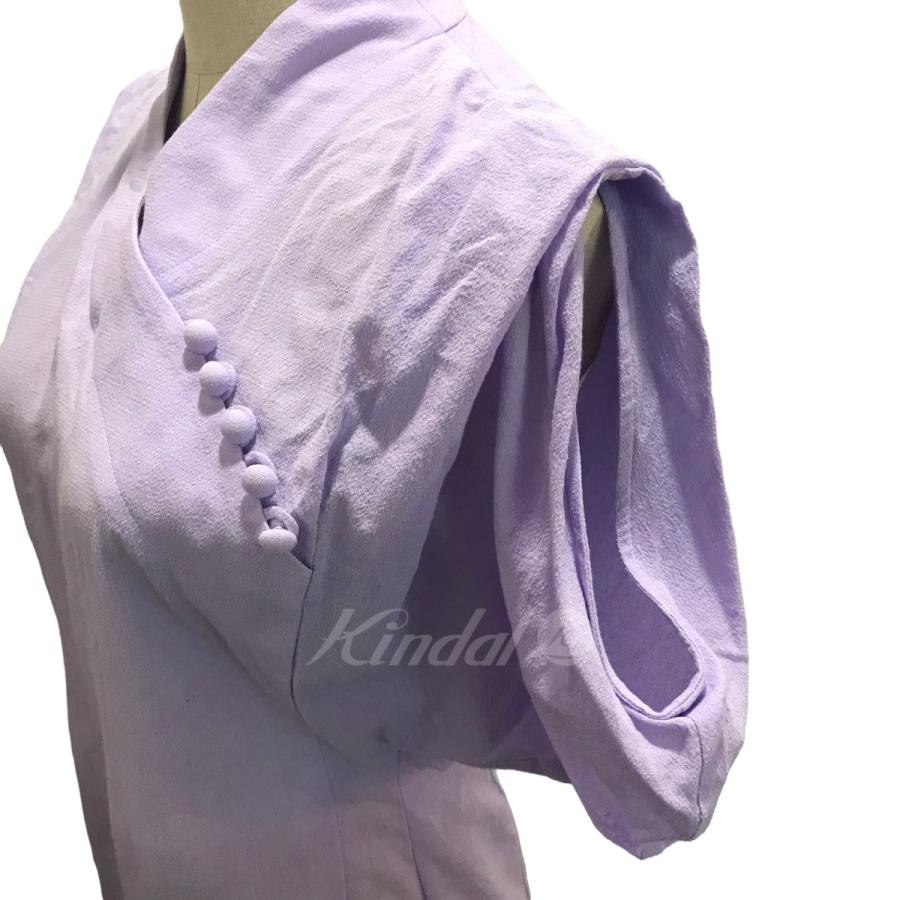Mame Crepe Buttoned V-Neck Top ちりめんトップス | keeen.co.th