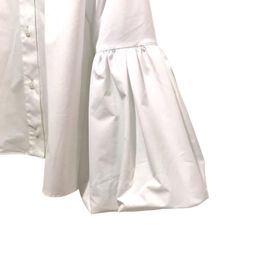 スノーブルー cccmalie バルーンスリーブ長袖ブラウス ホワイト サイズ