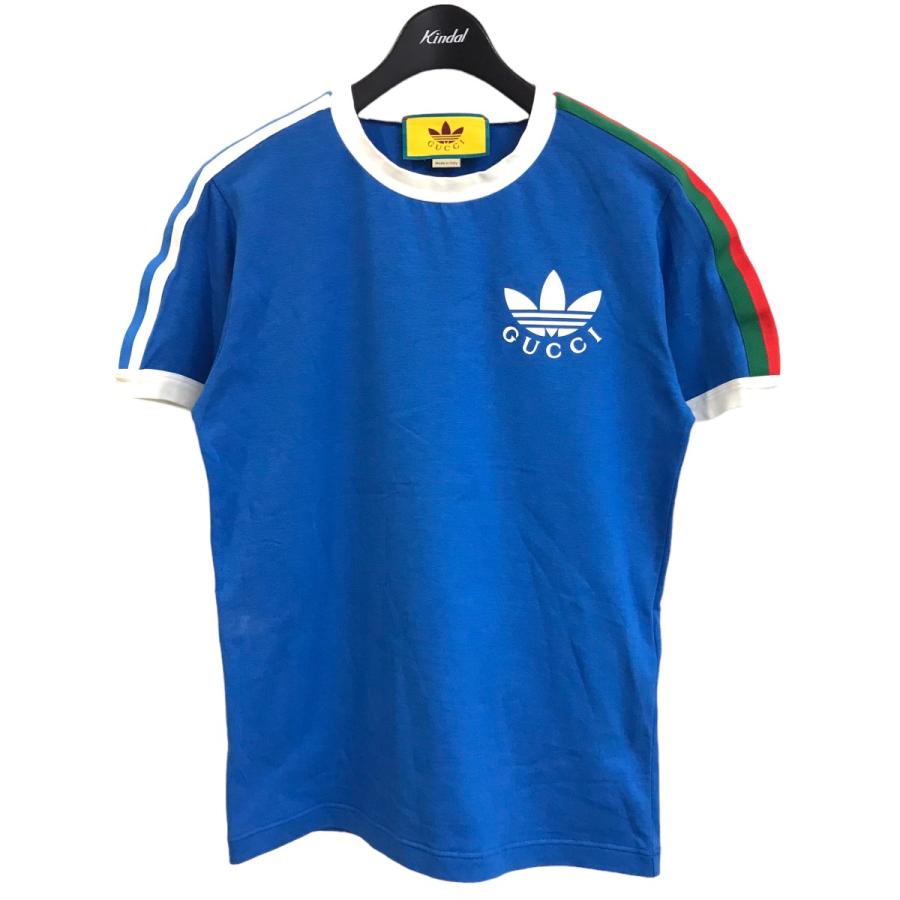 グッチ アディダス GUCCI×adidas 2022AW トレフォイルプリントTシャツ ブルー サイズ：M  :8042000293749:カインドオルYahoo!店 - 通販 - Yahoo!ショッピング