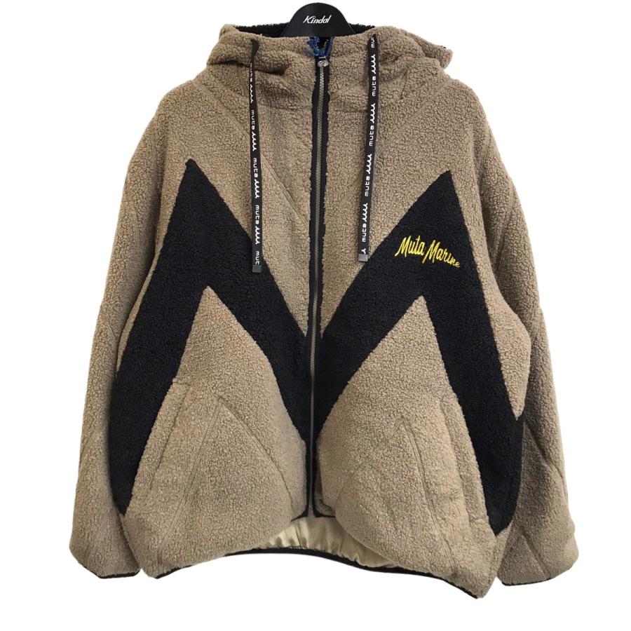 値下げ】muta MARINE 「フーデッドボアジャケット」ボアZIPUPパーカー  