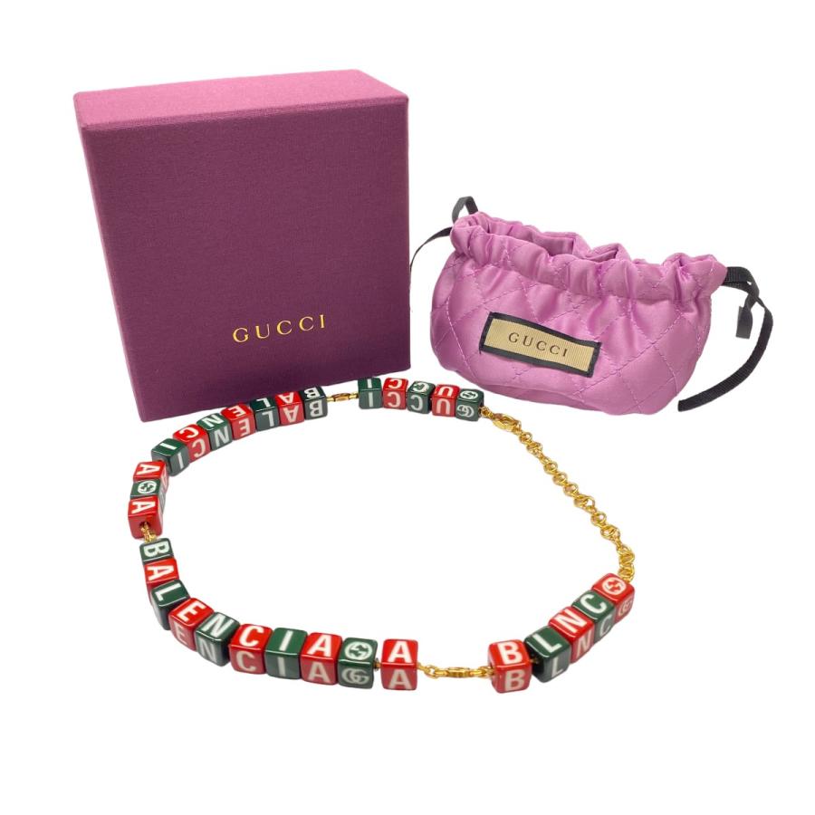 グッチ バレンシアガ GUCCI × BALENCIAGA ロゴブロックネックレス