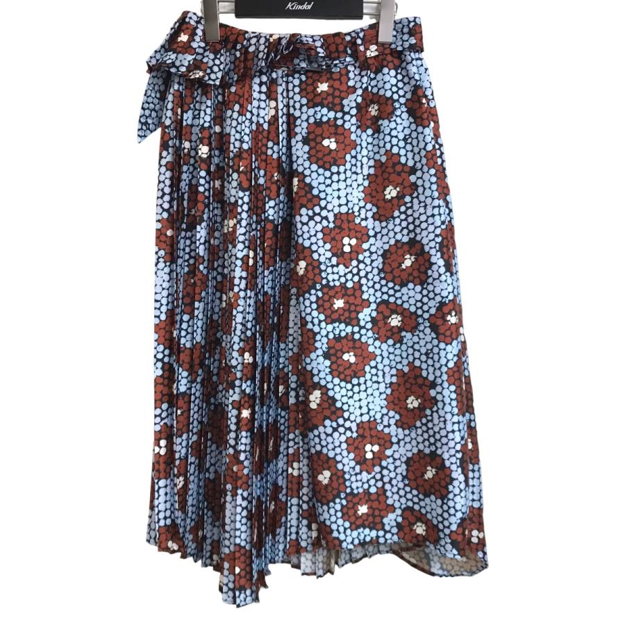 値下げ】Christian Wijnants プリーツスカート スカイブルー×ブラウン  