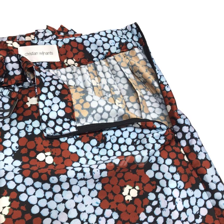 値下げ】Christian Wijnants プリーツスカート スカイブルー×ブラウン  