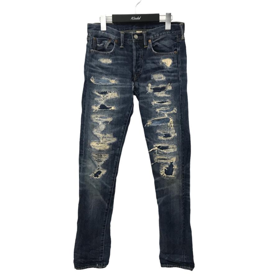 ダブルアールエル RRL ダメージ加工デニムパンツ インディゴ サイズ 