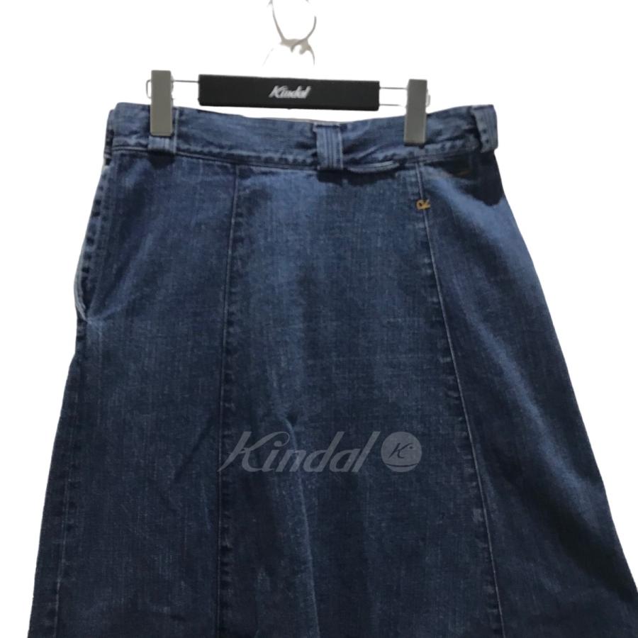 フォーティファイブアール 45R デニムフレアスカート インディゴ  