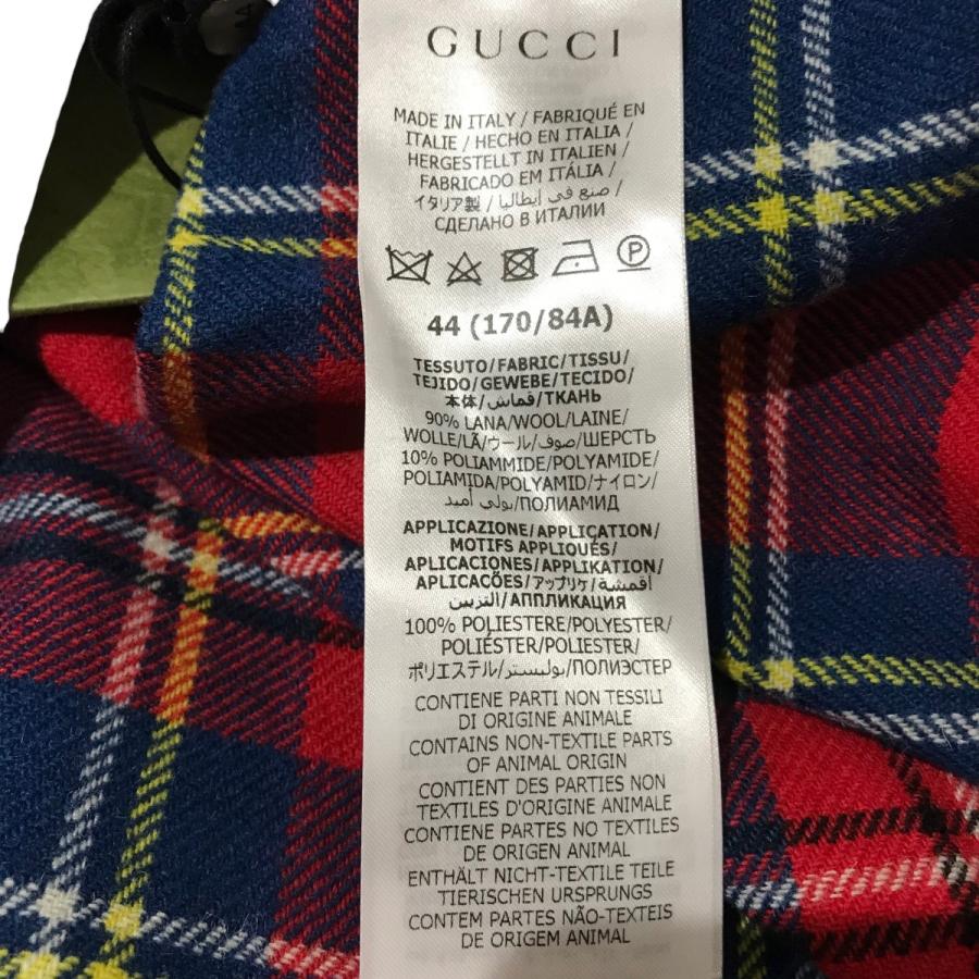 GUCCI 【値下げ】GUCCI スカンクパッチチェックシャツ 720960 レッド 