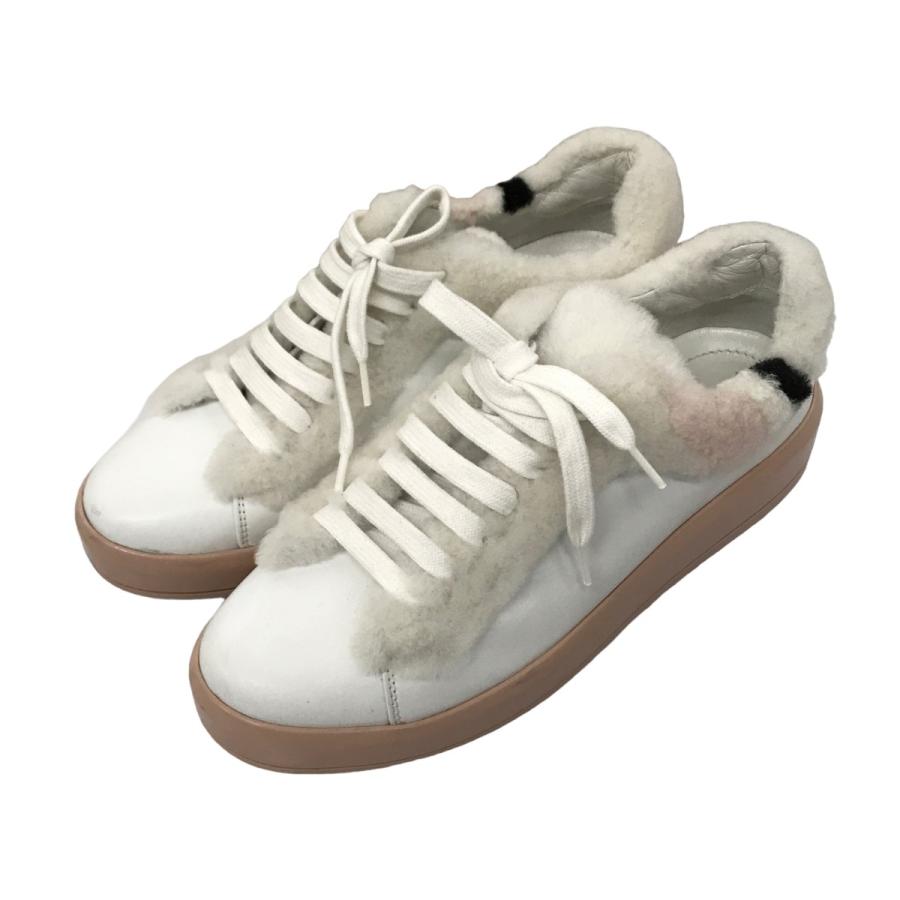PRADA 【値下げ】PRADA シアリングファーレザースニーカー 1E777H 