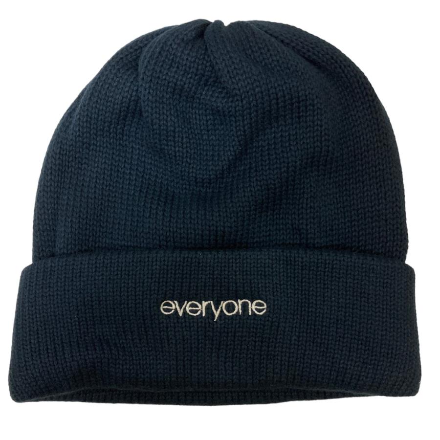 everyone ネイビー ニット帽　フリーサイズ　ビーニー everyone ニット帽navy