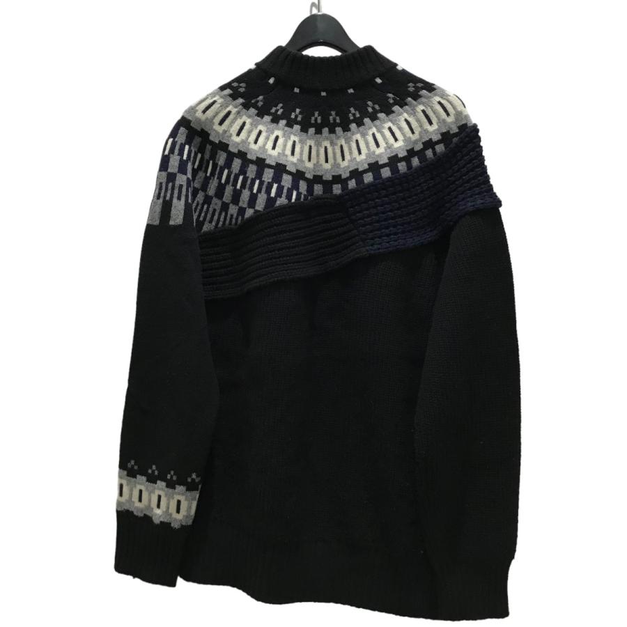sacai サカイ ノルディック柄ニット 21-02610M ブラック サイズ：2 