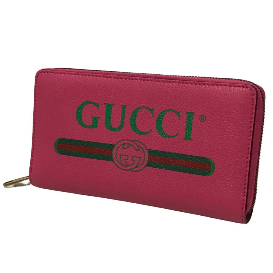 グッチ GUCCI ヴィンテージロゴ長財布 496317 ショッキングピンク 
