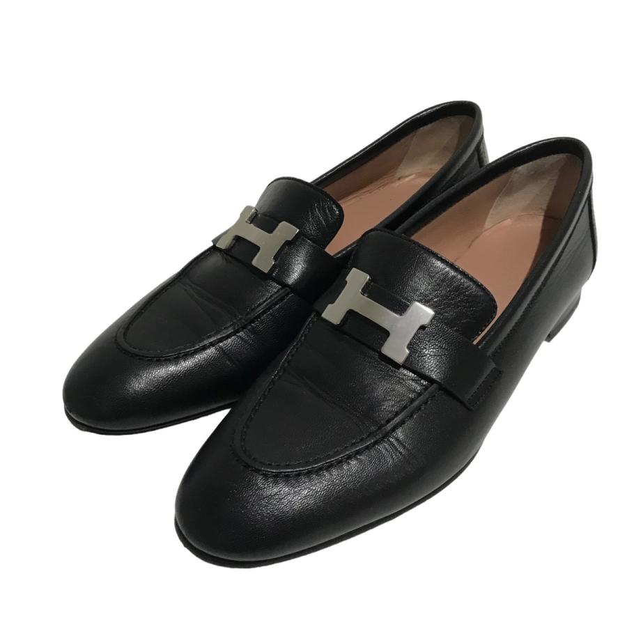 値下げ】HERMES モカシン パリ ローファー AF201199Z ブラック サイズ 