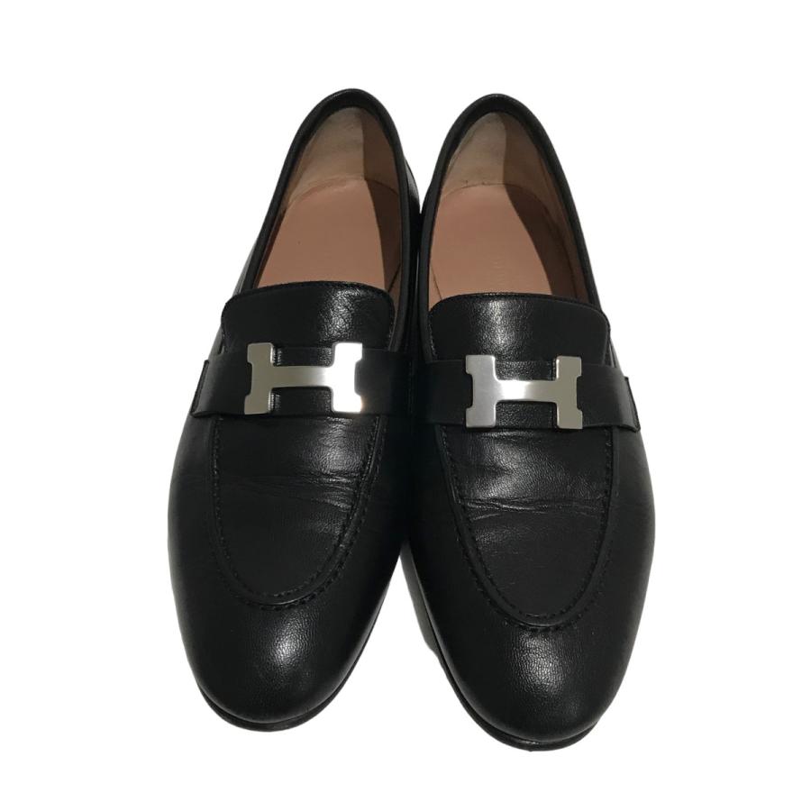 値下げ】HERMES モカシン パリ ローファー AF201199Z ブラック サイズ 