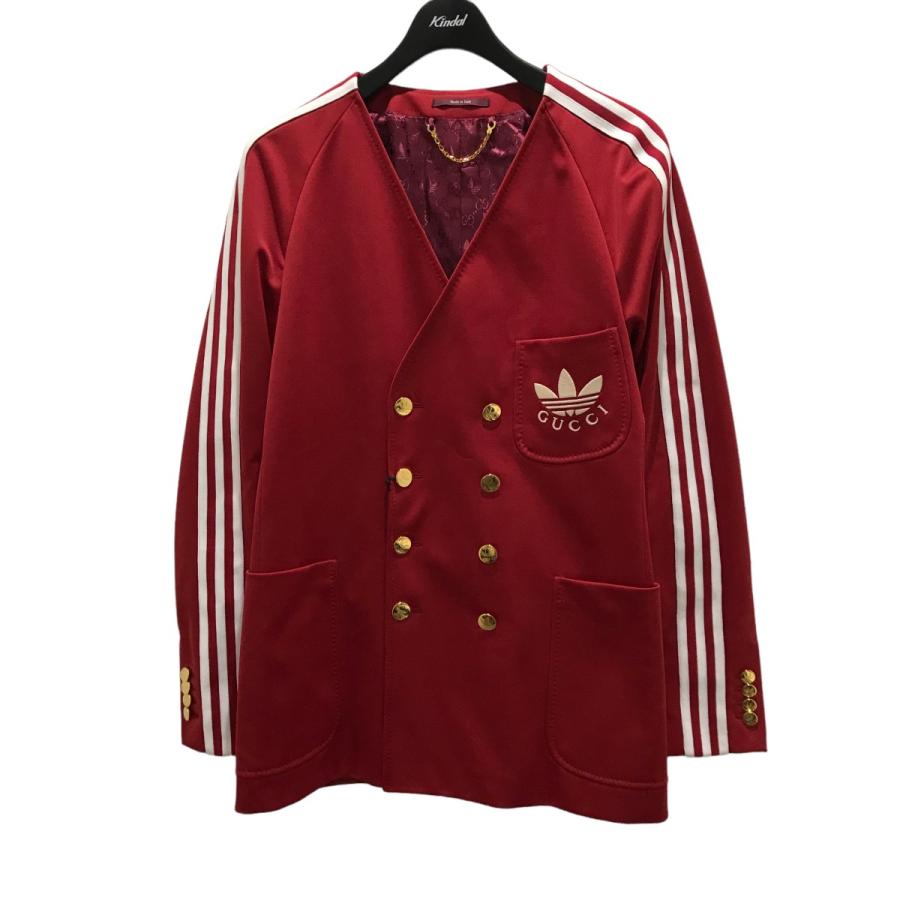 GUCCI 【値下げ】GUCCI×adidas ノーカラージャケット 707683 レッド  