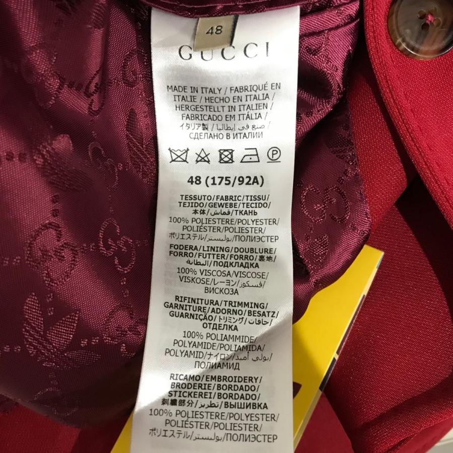 GUCCI 【値下げ】GUCCI×adidas ノーカラージャケット 707683 レッド 