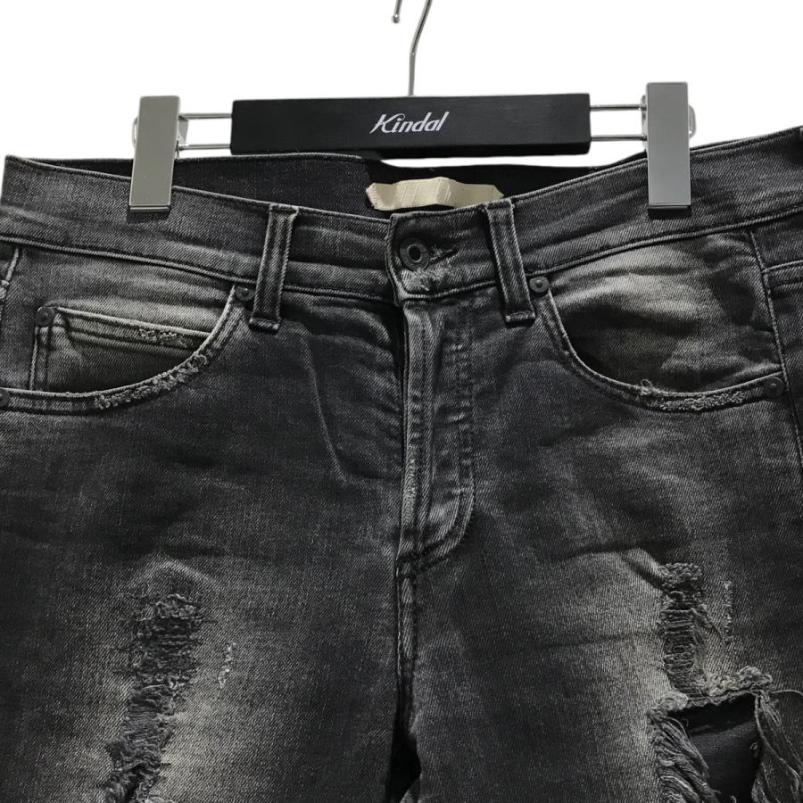 OFF-WHITE オフホワイト ダメージ加工 ブラックデニムSize 29