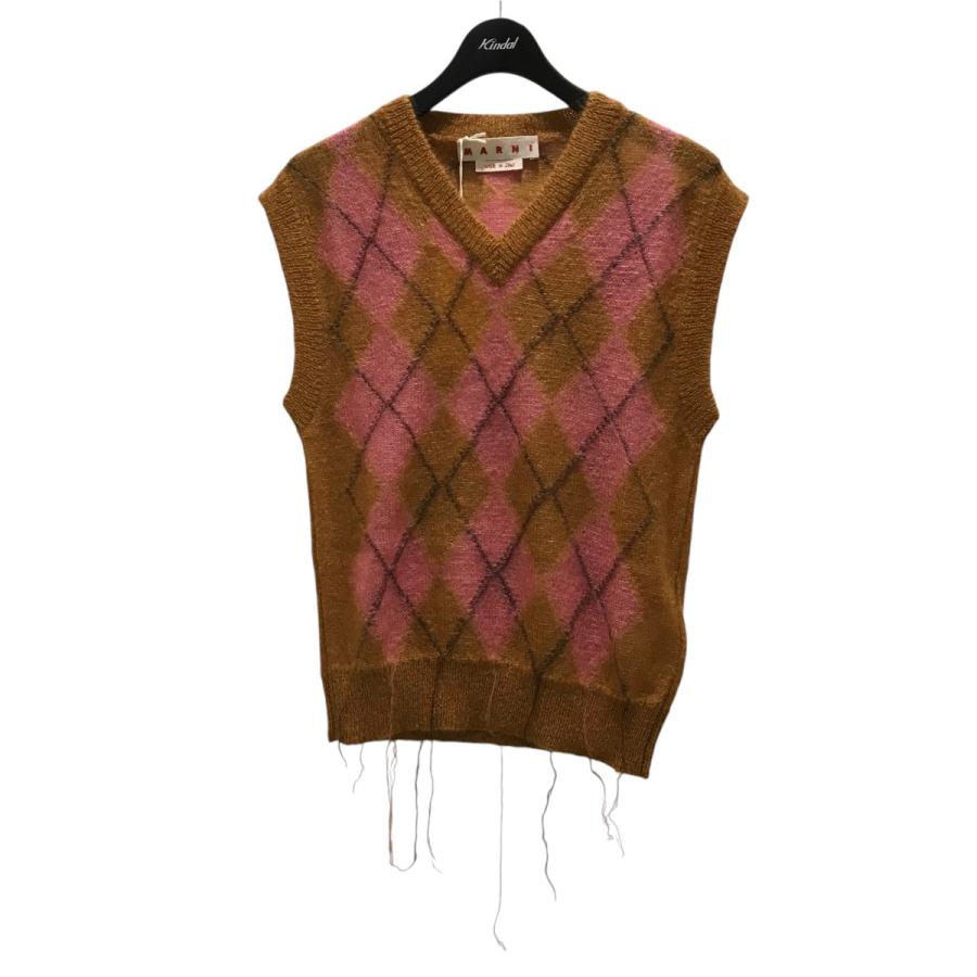 MARNI マルニ 24AW ニットベスト CVMG0129Q0 キャメル×ピンク サイズ 