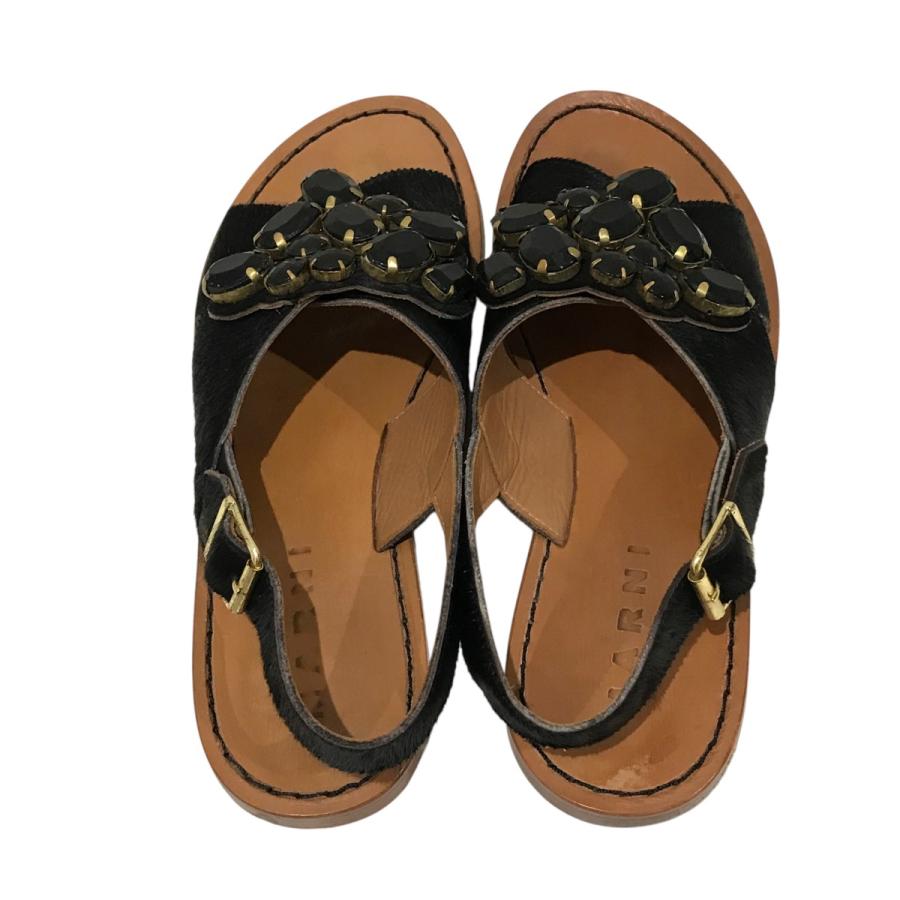 MARNI（マルニ） 【値下げ】MARNI ビジューハラコフラットサンダル 
