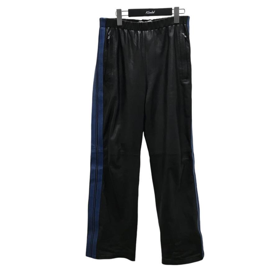 MARNI マルニ 22SS レザートラックパンツ PUMY0008QU ブラック×ブルー 