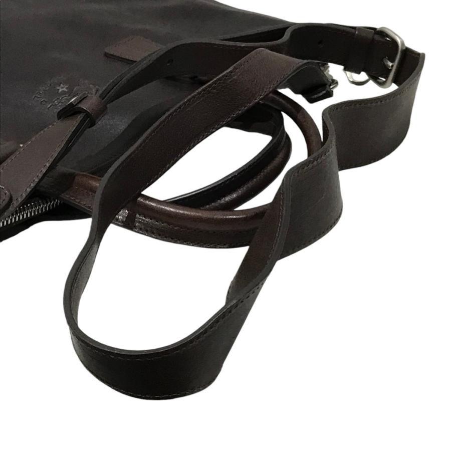 イルビゾンテ　2WAYハンド　レザー　ブラウン IL BISONTE 【値下げ】IL 2WAYレザートートバッグ ブラウン (EC