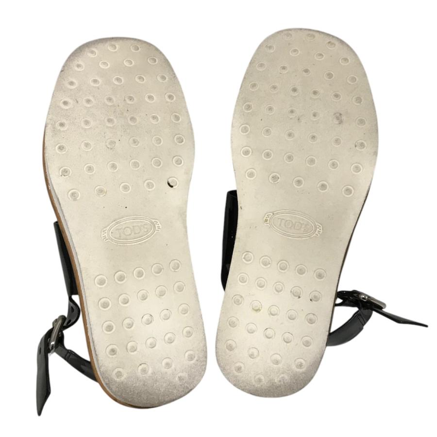 新品同　TOD'S レザー サンダル 白×紺バイカラー 値下げ】TOD'S バイカラーサンダル ブラック×ホワイト サイズ：36 (EC