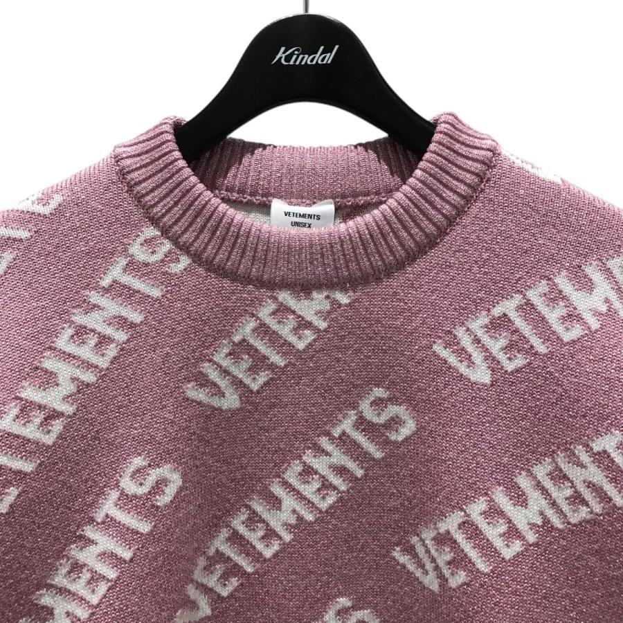 【値下げ】VETEMENTS モノグラムメタリックニット UE54KN220P ピンク サイズ：M (銀座店)_2