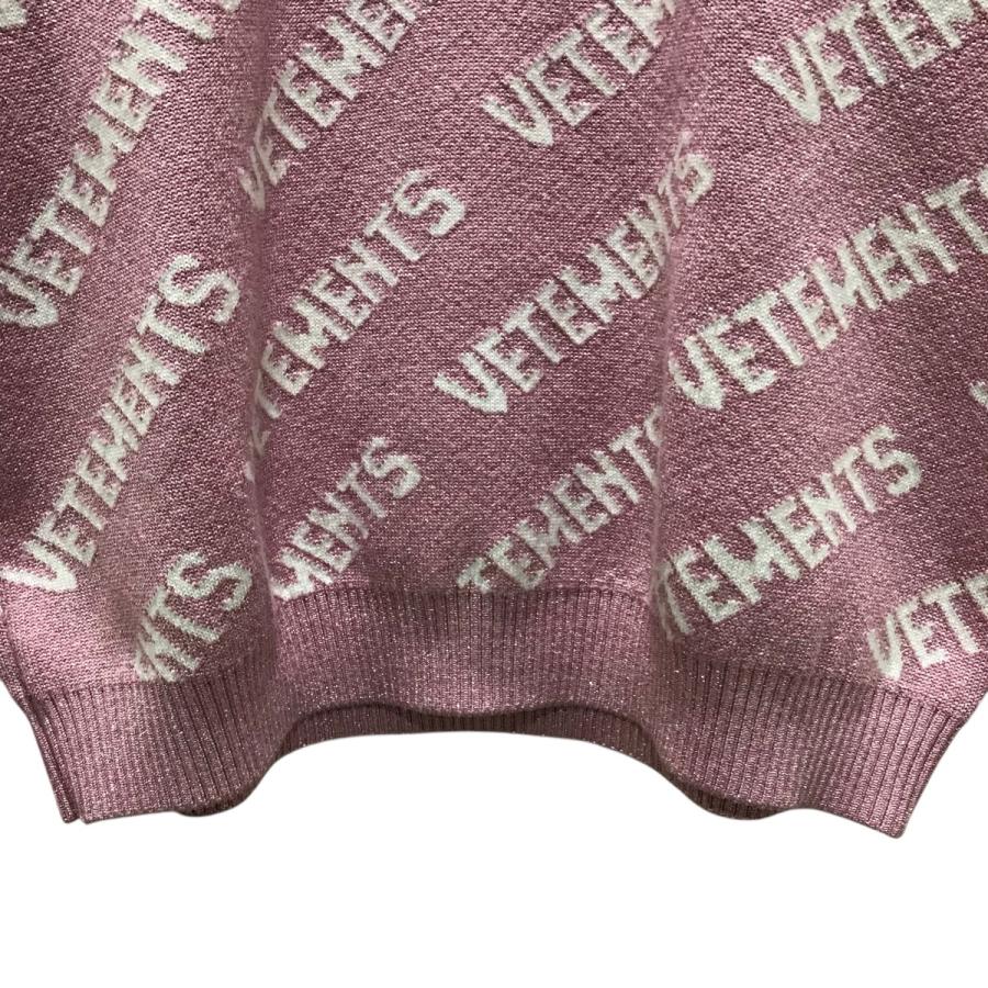 【値下げ】VETEMENTS モノグラムメタリックニット UE54KN220P ピンク サイズ：M (銀座店)_3