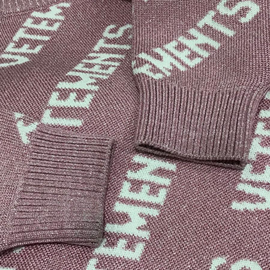 【値下げ】VETEMENTS モノグラムメタリックニット UE54KN220P ピンク サイズ：M (銀座店)_4