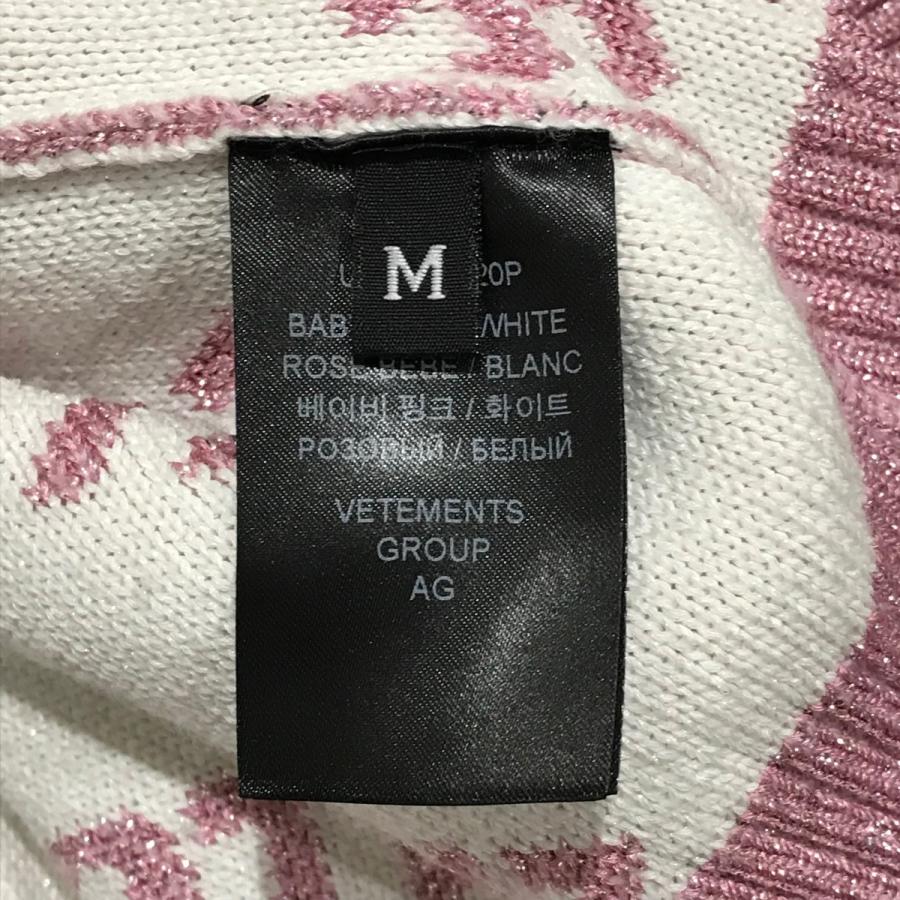 【値下げ】VETEMENTS モノグラムメタリックニット UE54KN220P ピンク サイズ：M (銀座店)_5