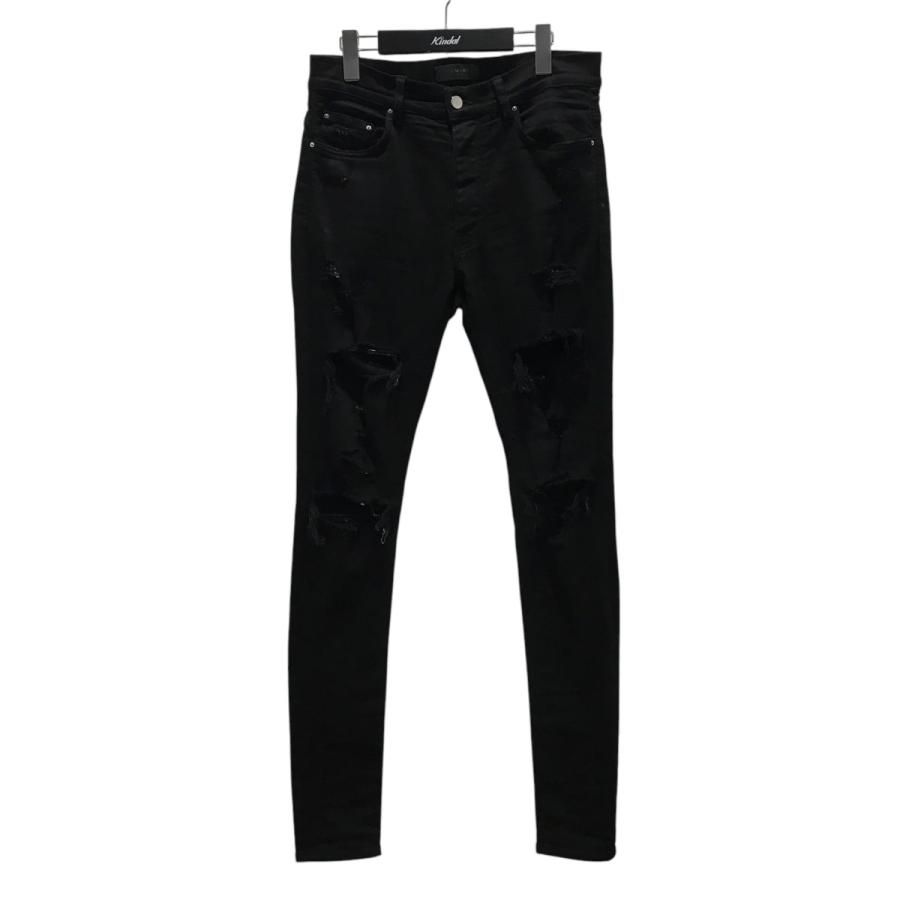 AMIRI ダメージ加工 ブラックデニム 31 AMIRI（アミリ） 【値下げ】AMIRI ダメージデニムパンツ ブラック