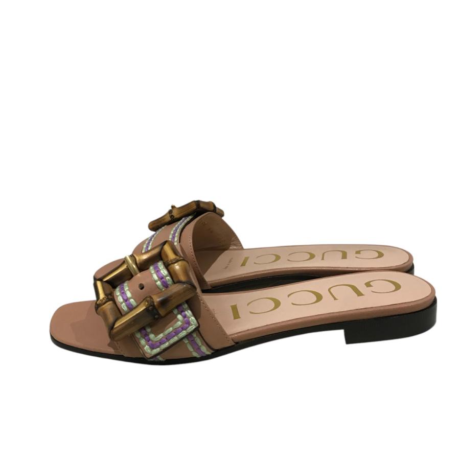 GUCCI 【値下げ】GUCCI バンブーバックルサンダル 723398 ピンク