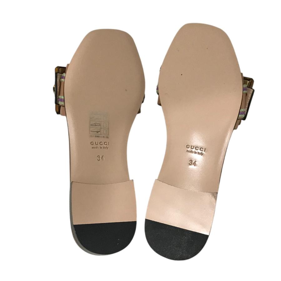GUCCI 【値下げ】GUCCI バンブーバックルサンダル 723398 ピンク