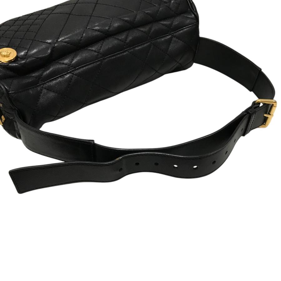 【値下げ】VERSACE レザーキルティングバッグ ブラック (EC)_5
