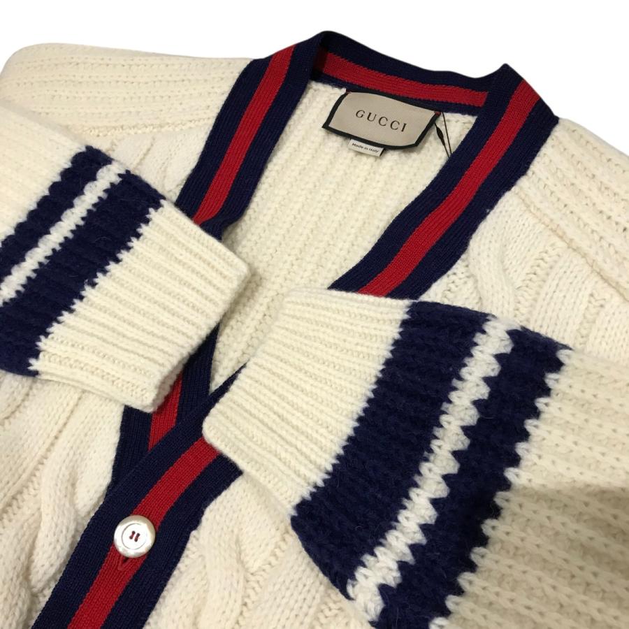 GUCCI ネイビー ストライプ カーディガン アンカー刺繍 GUCCI ネイビー ストライプ カーディガン アンカー刺繍