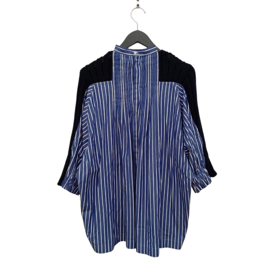 sacai(サカイ）ストライプシャツドッキングニット ネイビー 【公式通販】