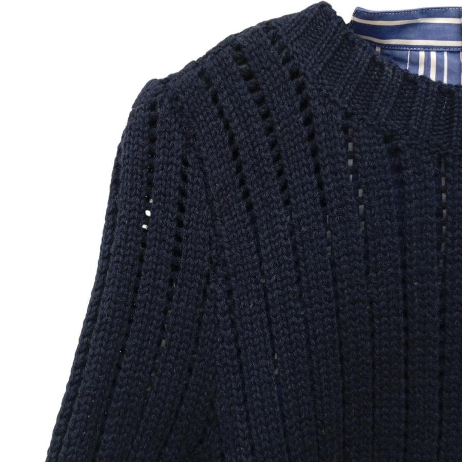 sacai（サカイ） ストライプシャツドッキング ニット 20-05238
