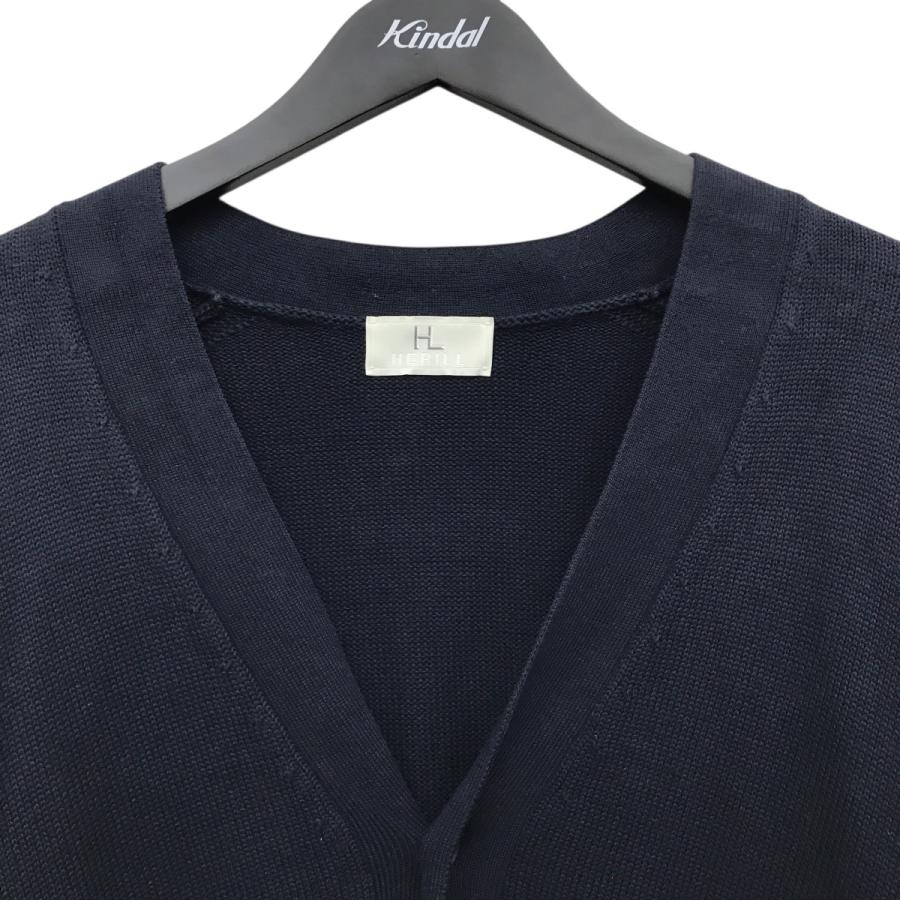 値下げ】HERILL 25SS ニットカーディガン 25-080-HL-8000-10 ネイビー