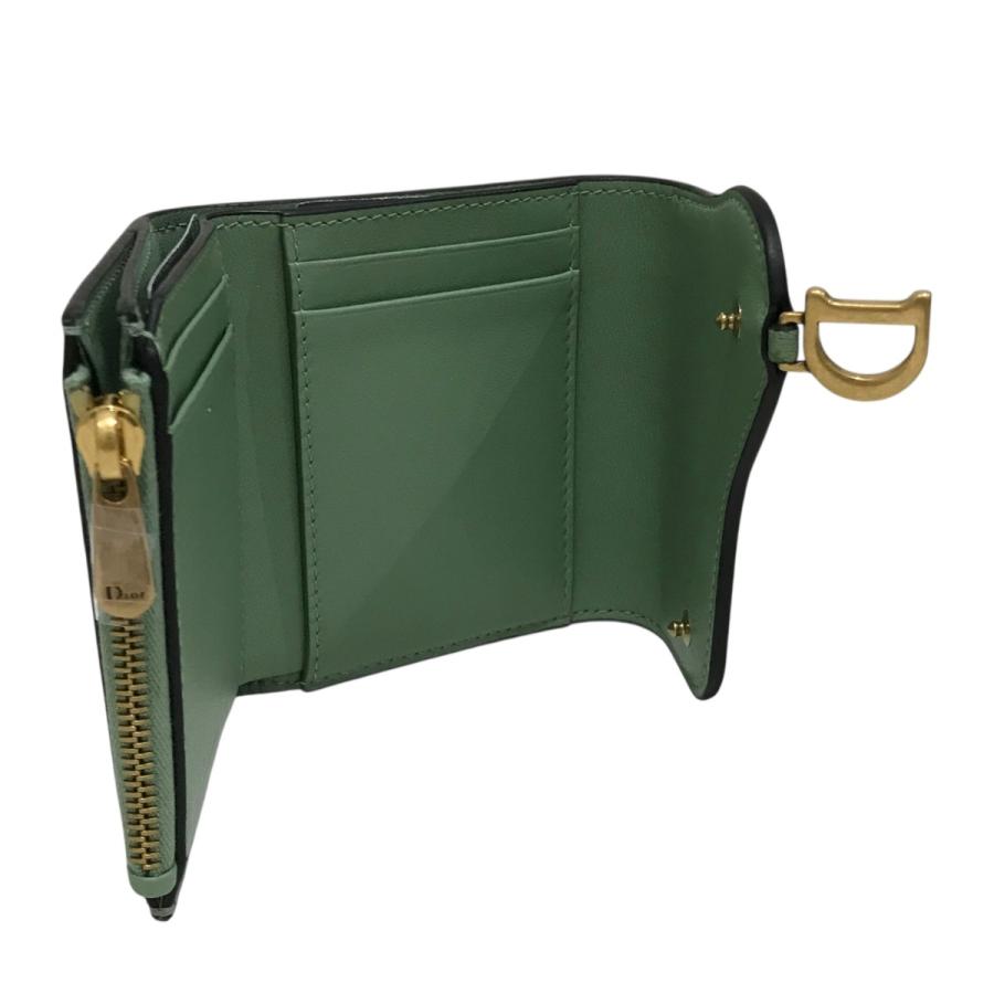 DIORディオール サドルレザー ロータスウォレット グリーン 緑