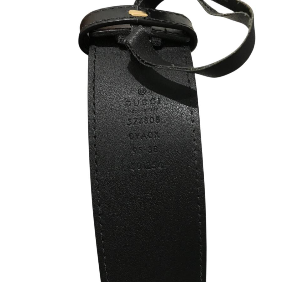 GUCCI グッチ レザーベルト 574808 ブラック サイズ：95/38