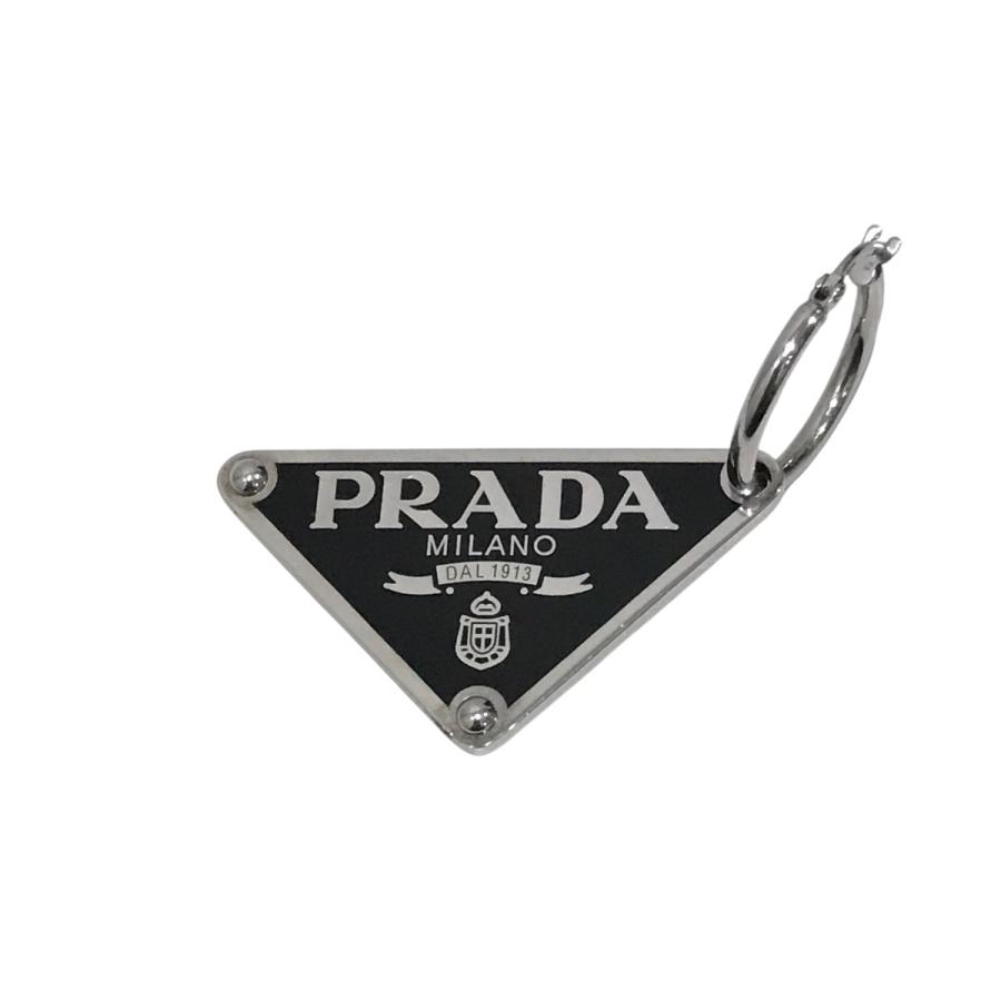 【値下げ】PRADA トライアングル ロゴ プレート ピアス ブラック (銀座店)_2