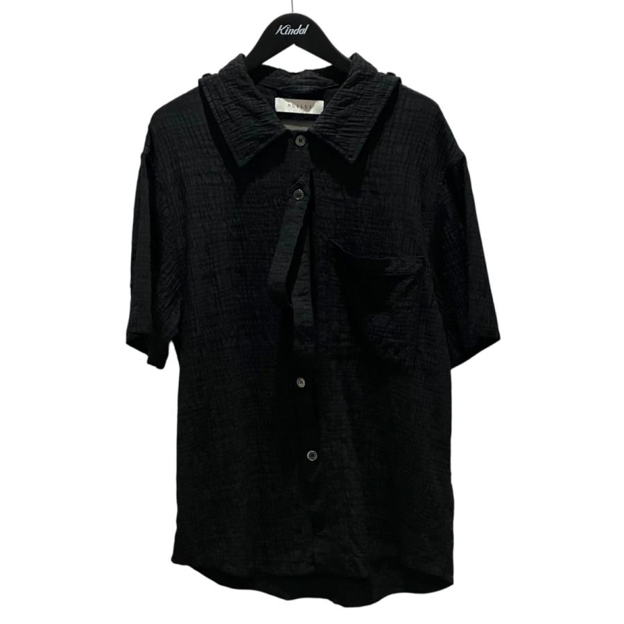 NULLUS ブラック 半袖シャツ サイズ1 新品未使用 値下げ】NULLUS デザイン半袖シャツ NUSS24HI006 ブラック サイズ：2