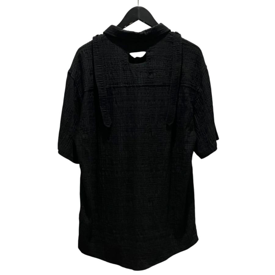 NULLUS ブラック 半袖シャツ サイズ1 新品未使用 値下げ】NULLUS デザイン半袖シャツ NUSS24HI006 ブラック サイズ：2