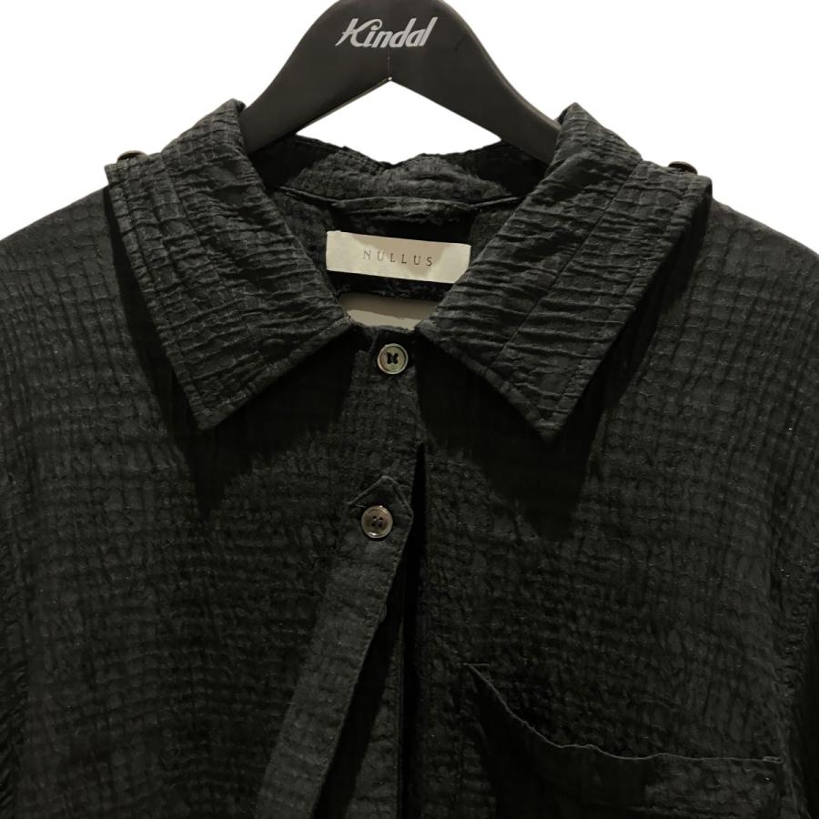 値下げ】NULLUS デザイン半袖シャツ NUSS24HI006 ブラック サイズ：2